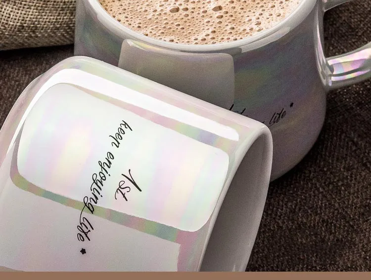 350 мл Креативный дизайн Европейский стиль короткие керамические кофейные чашки Белый Чай Кофе Кружка с деревянным блюдцем высокого качества подарки на день рождения
