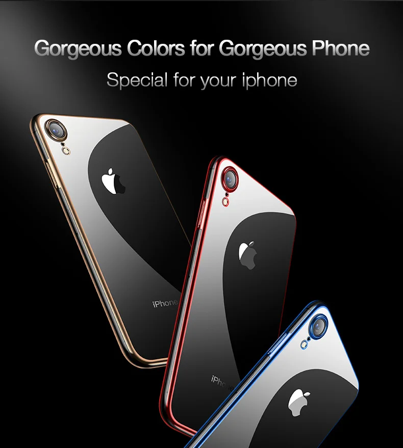 Новейший CAFELE чехол с покрытием для iPhone Xr Xs Max 7 8 plus, мягкий ТПУ ультратонкий смешанный силиконовый прозрачный блестящий чехол для iPhone 7