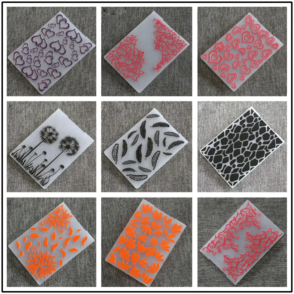 #5 Plastic Embossing Folder DIY Cutting Dies Stencils Template Molds Scrapbook Paper Crafts Cards Decor DIY Mould