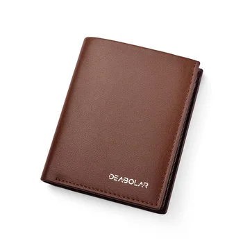 

2019 new men's wallet men's short section Korean version of the multi-card position buckle coin purse three fold leather wallet