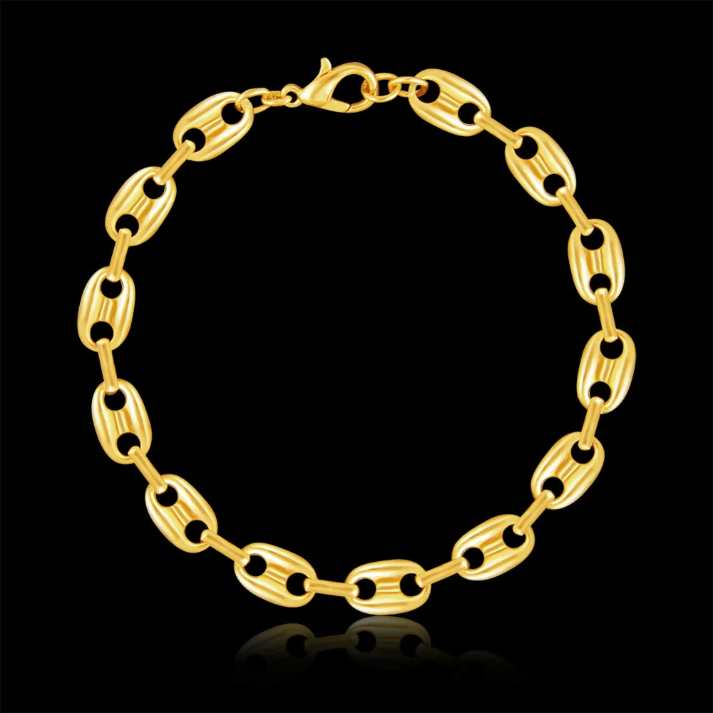 Buy fashion simple dubai gold color unisex bracelets