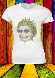 Женская футболка Elizabeth The queen улыбка Джокера Футболка мужская женская унисекс 552 Женская футболка короткая мужская футболка с длинными