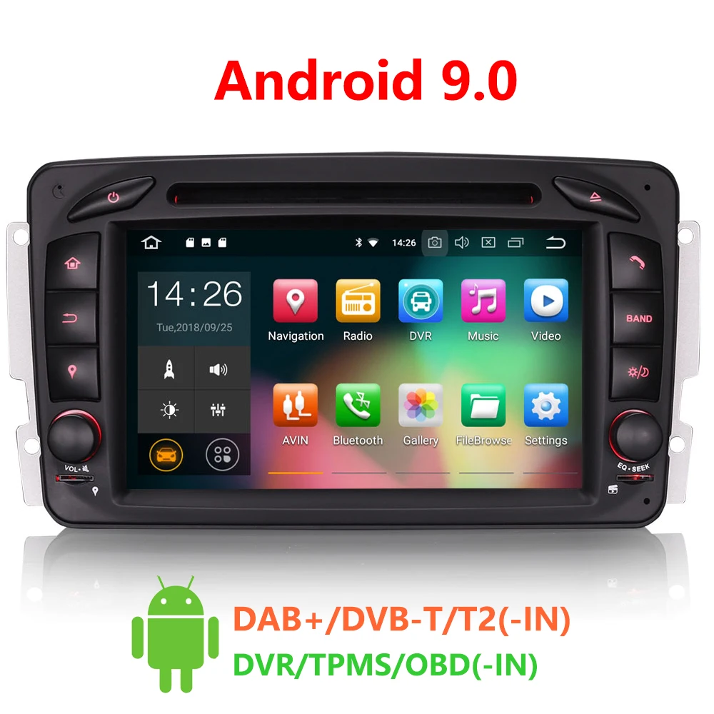 Автомобильный мультимедийный плеер Erisin ES4863C 7 дюймов Android 9 0 навигация GPS DVD Радио