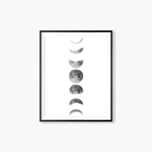 Affiches et imprimés de Phases de Lune, toile d'art mural, peinture d'images murales, affiche scandinave, imprimés d'art La Lune