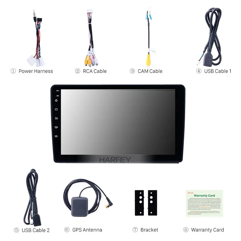 Best Harfey Android 8.1 9 inch car GPS Radio for Toyota Vios 2002 with Bluetooth USB WIFI support Carplay SWC Rear camera OBD2 DAB+ 3