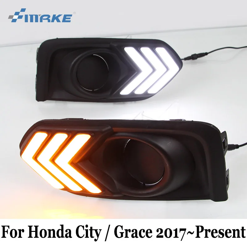 

SMRKE DRL For Honda City / Grace 2017~Present / 12V Car Daytime Running Lights & Turn Signal Lamp / Car Styling Fog Light Frame