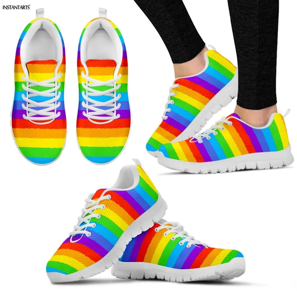 Кроссовки INSTANTARTS с радужным флагом Pride мужские и женские кроссовки на шнуровке