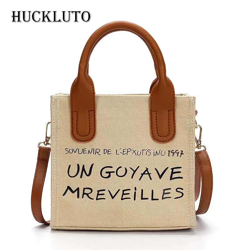 

HuckLuto 2019 Limited Time Discount Korean Fashion Casual Letter Portable Small Handbag Canvas Women's Shoulder Messenger Bag