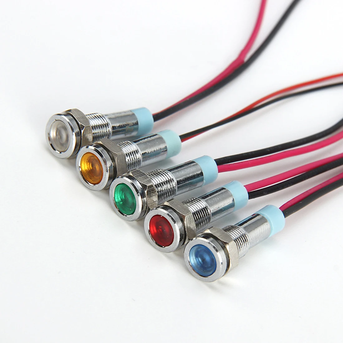 1Pc LED Metal Indicator Light 6mm Waterproof Signal Lamp 6V 12V 24V
