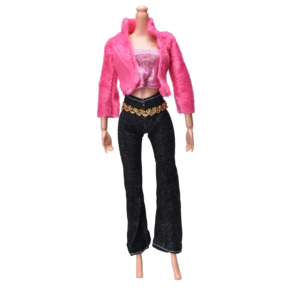 

3 Pcs/set Fashion Handmade Clothing Sets Coat Pant Vest Casual Suits For Doll Best Gift Toys