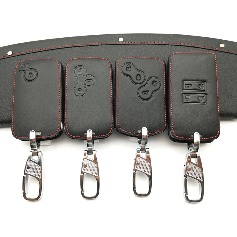 Кожаный чехол для автомобильного ключа для Renault Megane 2 3 4 Koleos Logan Scenic Card автомобильный кошелек Аксессуары для автомобильных ключей защитный чехол