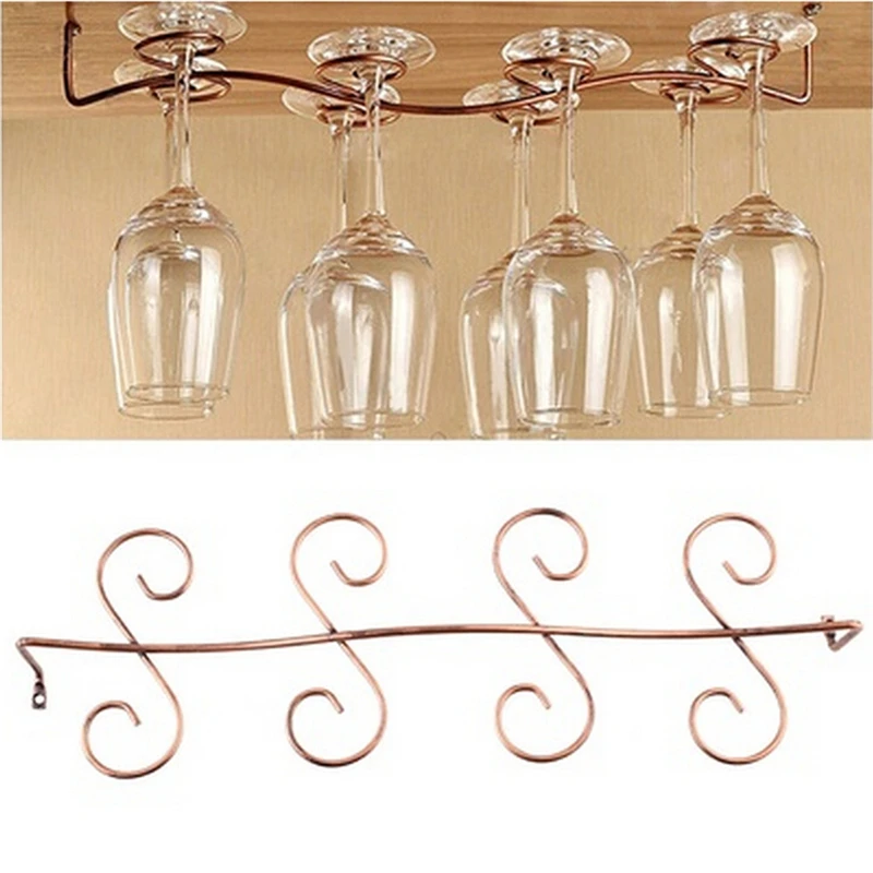 Top Quality 6/8 Wine Glass Rack Stemware Hanging Under Holder Bar Kitchen Screws Buckets