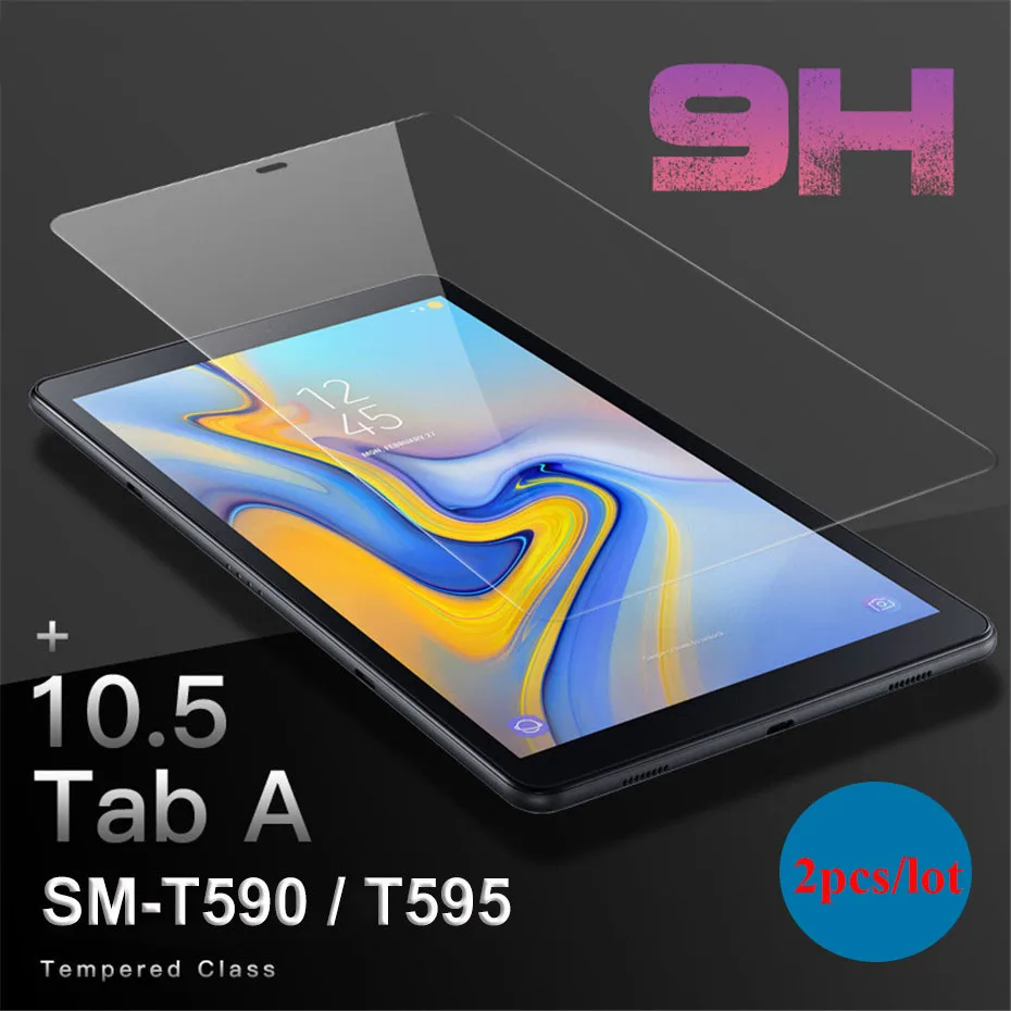 2pcs/lot Tempered Glass For Samsung Galaxy Tab A 10.5 SM-T590 T595 9H Arc Screen Protector Film A2 2018 | Компьютеры и офис