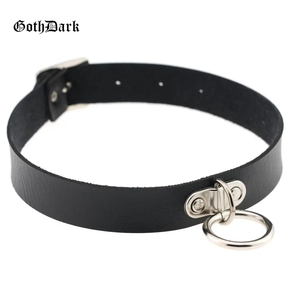

Goth Dark Black PU Silver Metal Gothic Grunge Choker Necklace Rivet Punk Harajuku Women's Fashion Necklace Streetwear Vintage