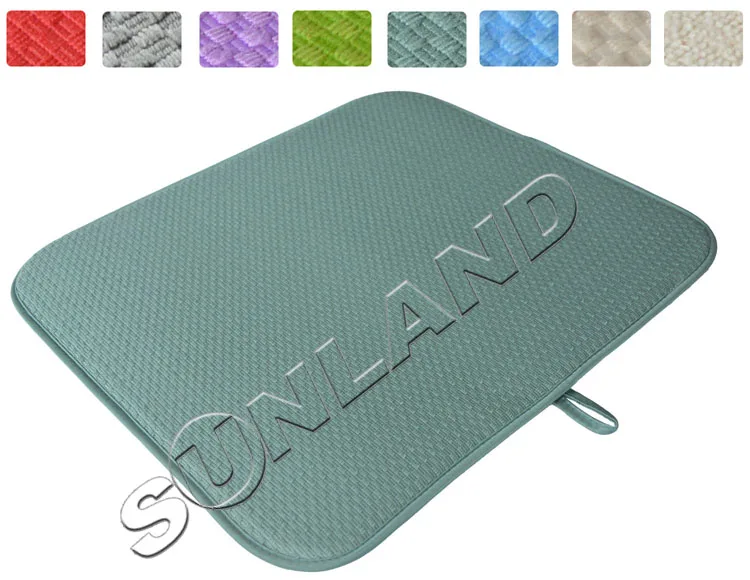 

High Quality 16inch x 18inches Waffle Weave Dish Drying Mat For Kitchen Microfiber Cushion Pad XL - Dark Sea Green
