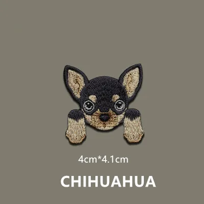 Cute Chihuahua Shiba Dog Embroidered Patch for Clothing and Accessories