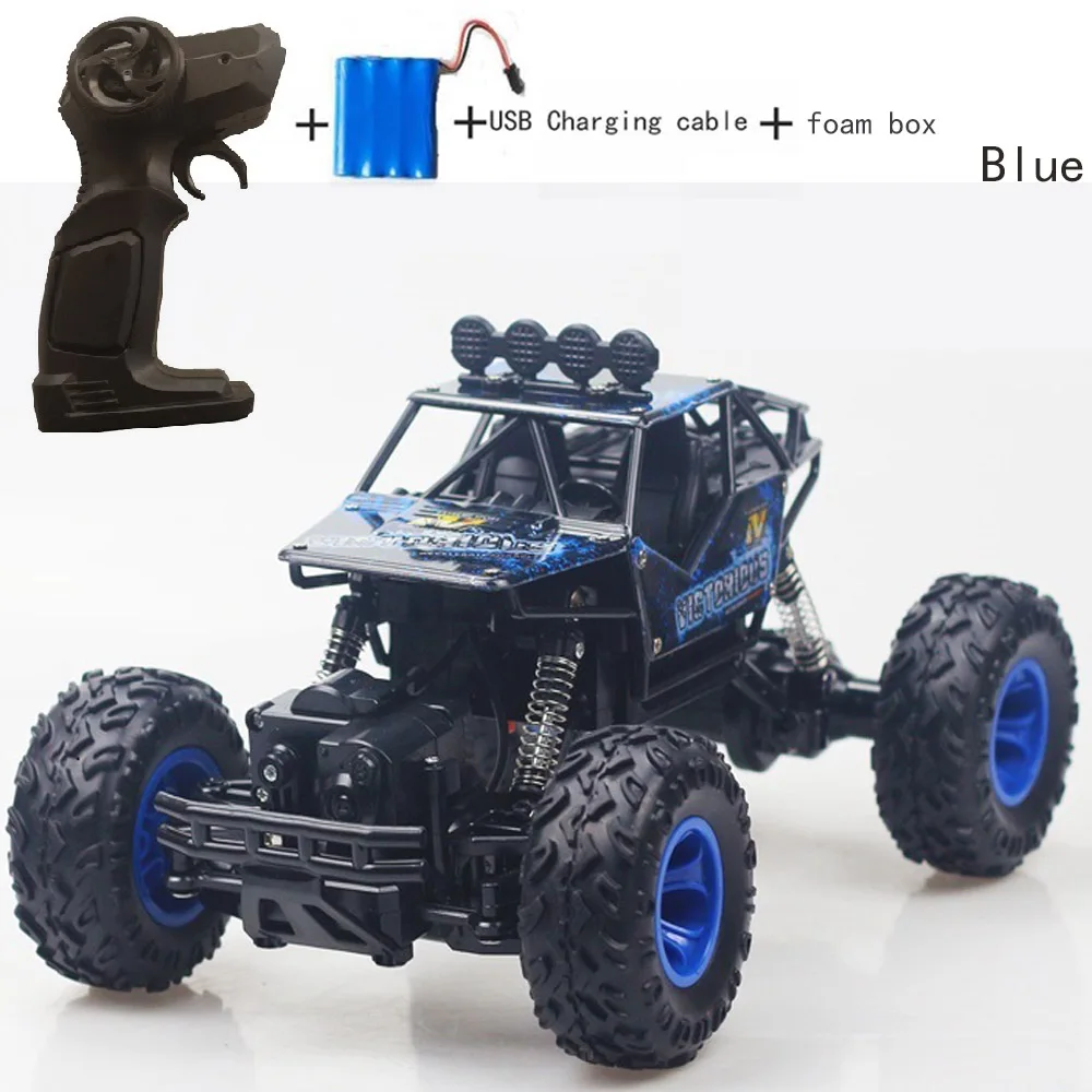 4WD электрический автомобиль RC автомобиль Bigfoot автомобиль 1/12 Багги 2,4G Радиоуправляемый автомобиль двойной мотор Высокоскоростной грузовик внедорожник игрушки подарок - Цвет: 27cm blue 1battery
