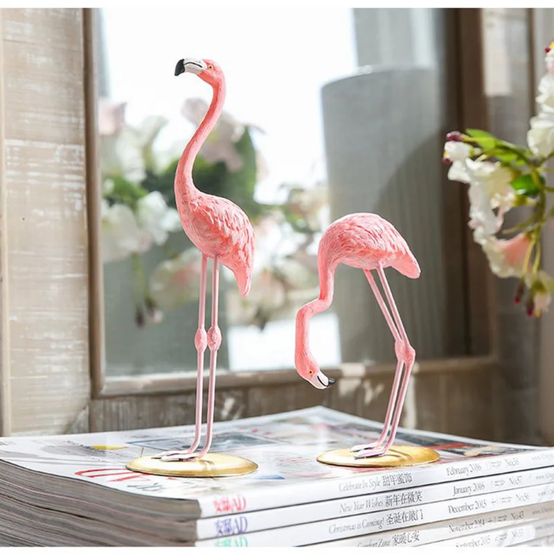High Quality Resin Pink Flamingo Decor For Home Decoration Accessories Sculpture Figurine Gifts  Wedding Supplies Home Decor (10)