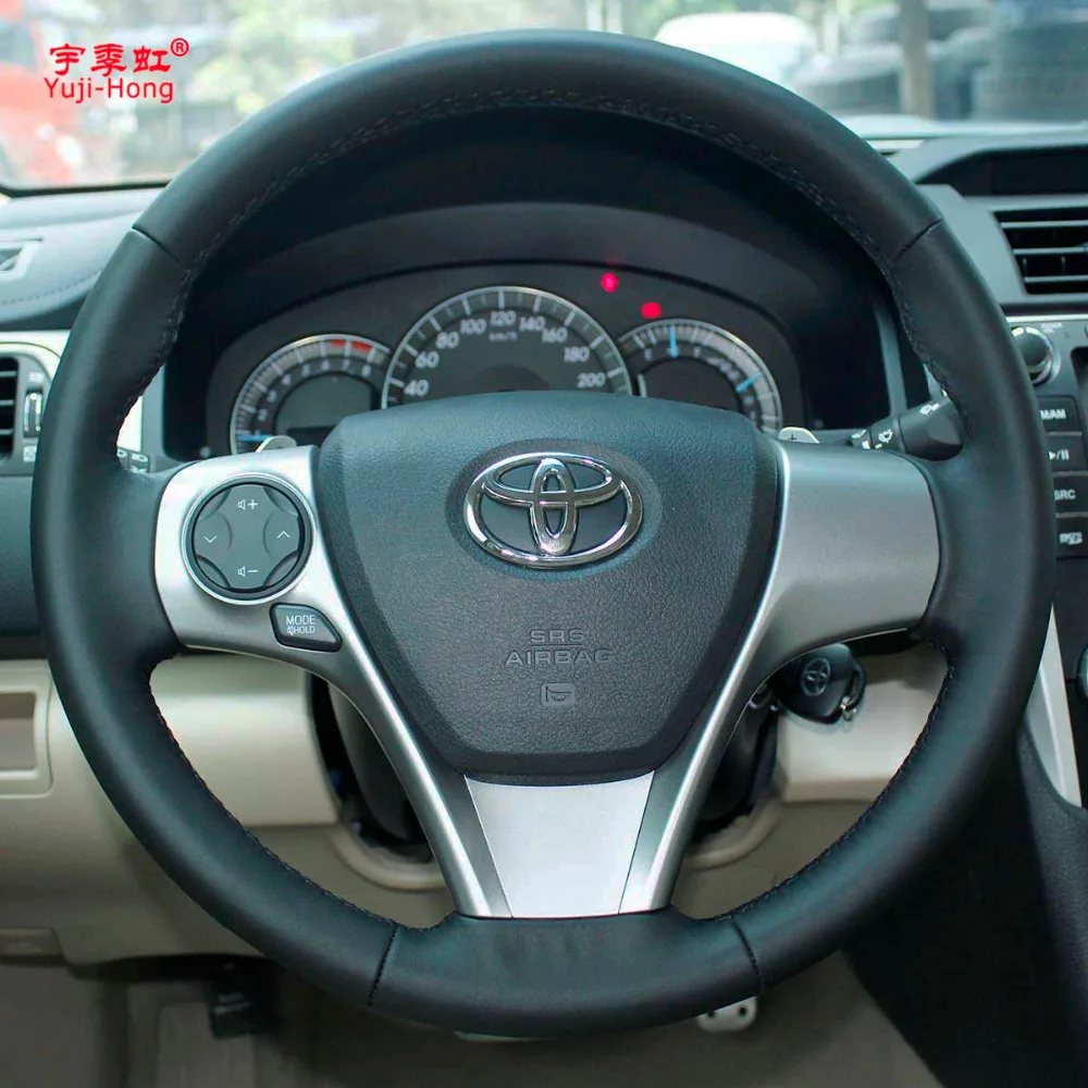 Чехлы рулевого колеса автомобиля из натуральной кожи для Toyota Camry 2012 Venza 2013