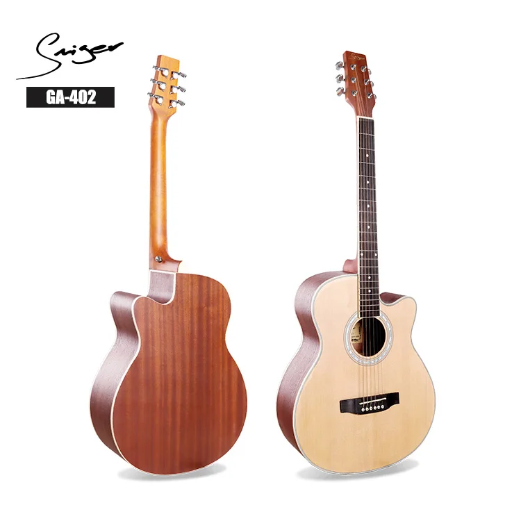 Гитара акустическая электрическая стальная струна 40 дюймов A-Body Guitarra 6 струн поп-фолк Cutaway пикап древесина хвойного дерева, ели цвет Sapele