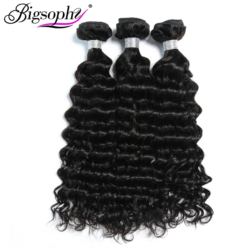 Bigsophy Malaysian Deep Wave Hair 3 Bundles With Lace Closure Baby Hair Free/Middle/Three Part 4pcs/Lot Human 100% Remy Hair Bigsophy Malaysian Deep Wave Hair 3 Bundles With Lace Closure Baby Hair Free/Middle/Three Part 4pcs/Lot Human 100% Remy Hair