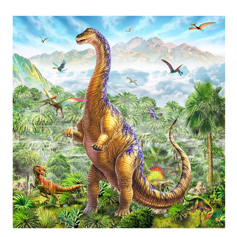 Diamond Painting Cartoon Dinosaur Full Square Rhinestones Cross Stitch