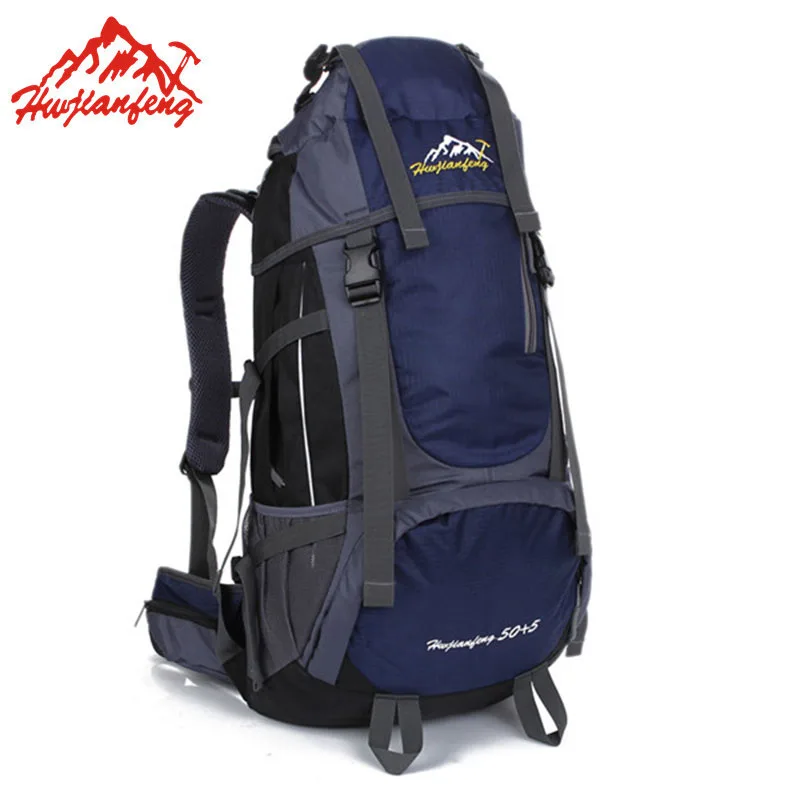 

HWJianfeng 50L Camping Hiking Backpacks 6Colors Outdoor Bag Backpack Nylon Sport Bag for Climbing Travelling with Rain Cover