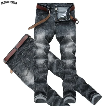 

High quality 2018 New Fashion mens denim pants casual vintage-distressed mens Jeans male straight jeans mens denim Trousers