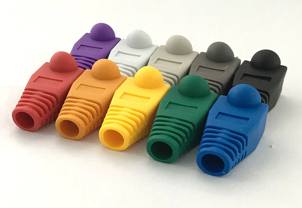 100 Pcs Mixed Color CAT5E CAT6 RJ45 Ethernet Network Cable Strain Relief Boots Cable Connector Plug Cover ethernet cable ethernet network plug ethernet cable connector network cable connector