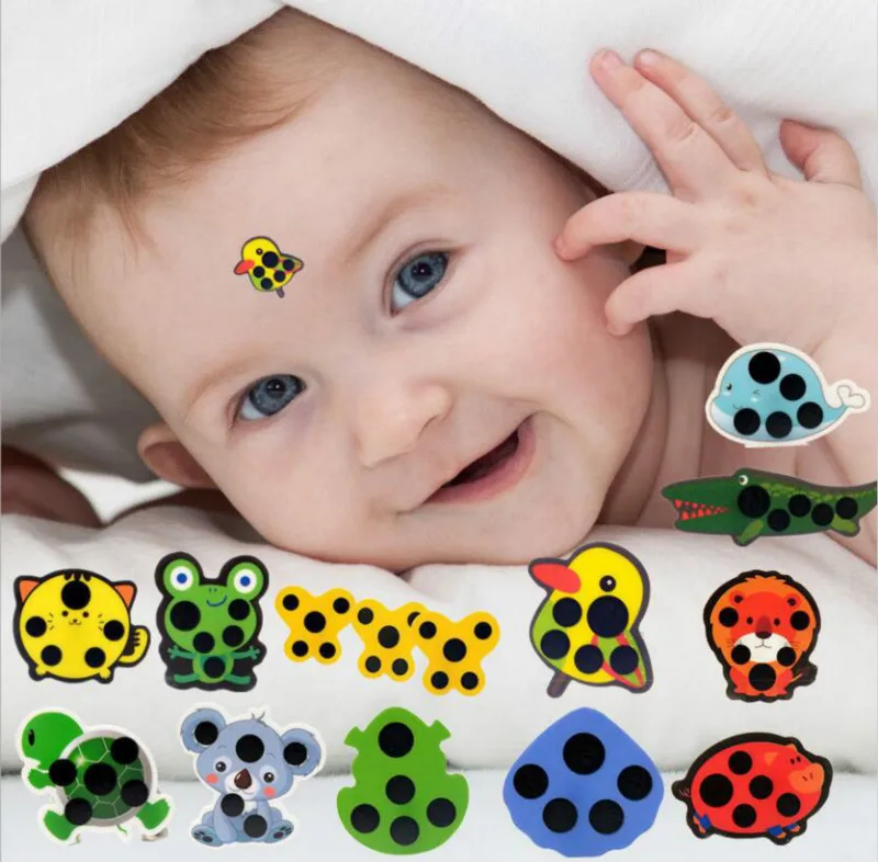 

10PCS/set Cartoon Sticker LCD Forehead Thermometers Body Fever Thermometers Forehead For Kids Care Thermometer Random Style