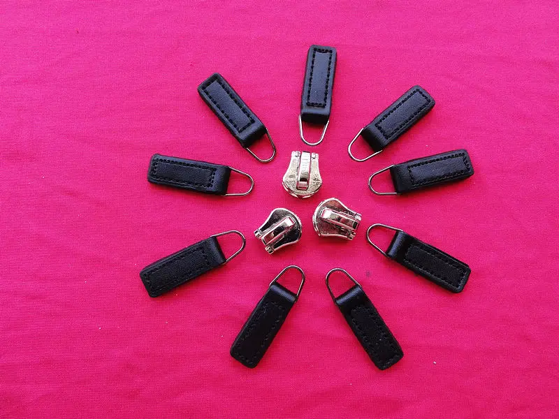 For 5 8 slider zipper puller genuine leather puller 5pcs/lot tailor