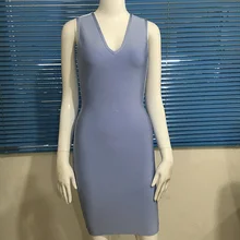 Новые модные наивысшего качества женские синий v шеи назад открытые вечерние bodycom бинты Платья платье+ костюм