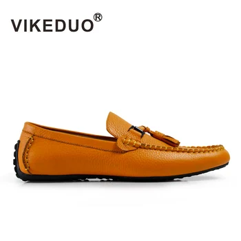 

2020 Vikeduo Handmade Hot Mens Moccasin Gommino Shoes 100% Genuine Cow Leather Fashion Casual Luxury Life Home Original Design
