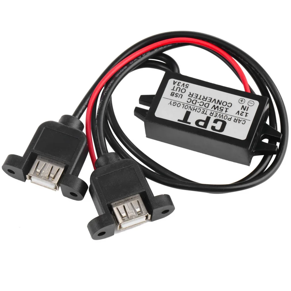 1 шт. DC преобразователь модуль В 12 до 5 3A 15 Вт Duble USB выход адаптеры питания Лидер
