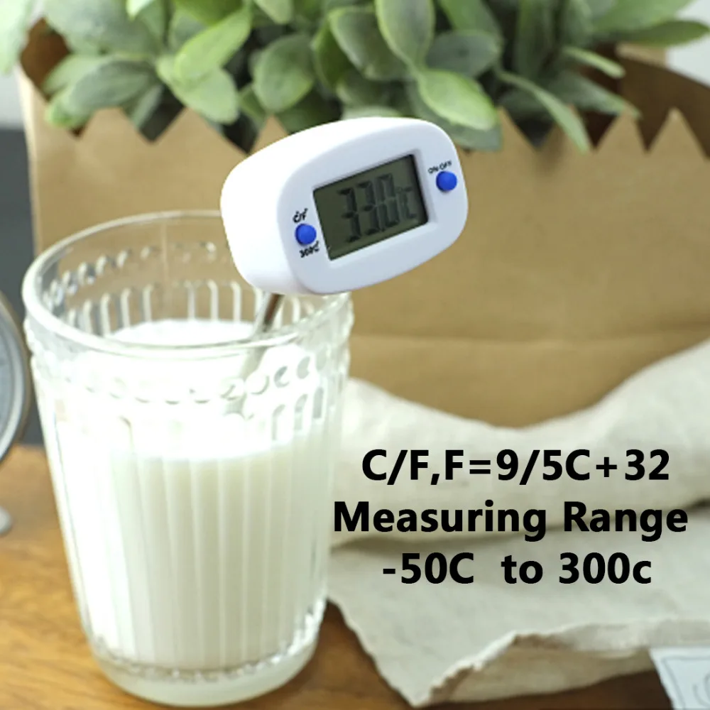 Кухонный Термометр, вращающийся цифровой термометр для приготовления пищи, барбекю, мясо, печь для шоколада, молока, воды, масла, электронный зонд