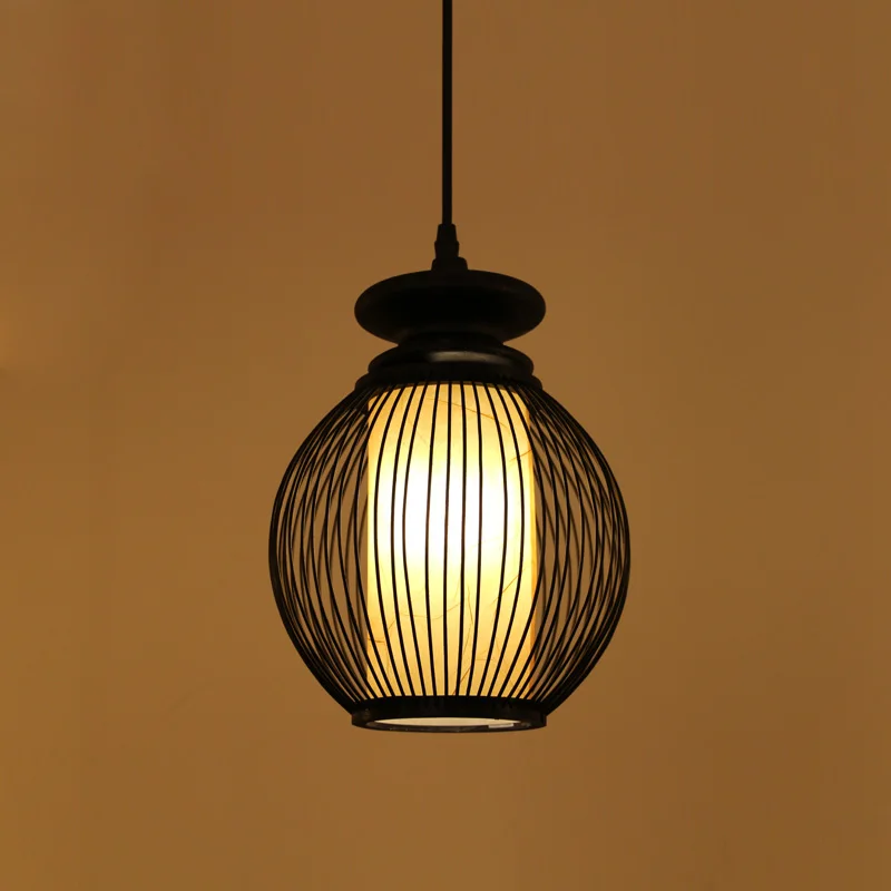 

Japanese bamboo pendant lights Chinese style living room study bedroom creative clothing store decoration single head lamps ZA