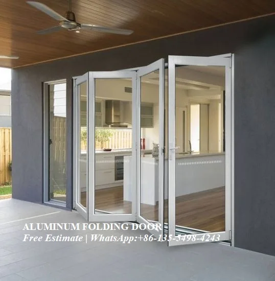 Высокая Теплоизоляция производительность, артистический алюминиевый сплав раздвижные стеклянные двустворчатые двери