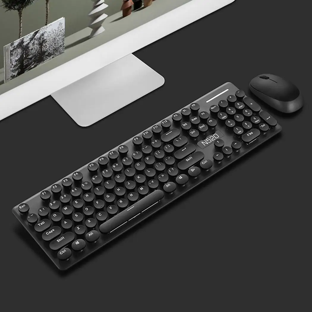 

Durable Sensitive Induction Wireless Keyboard Mouse Windows XP/7/10 USB 2.4Hz Set Office Keyboard Mouse 10M