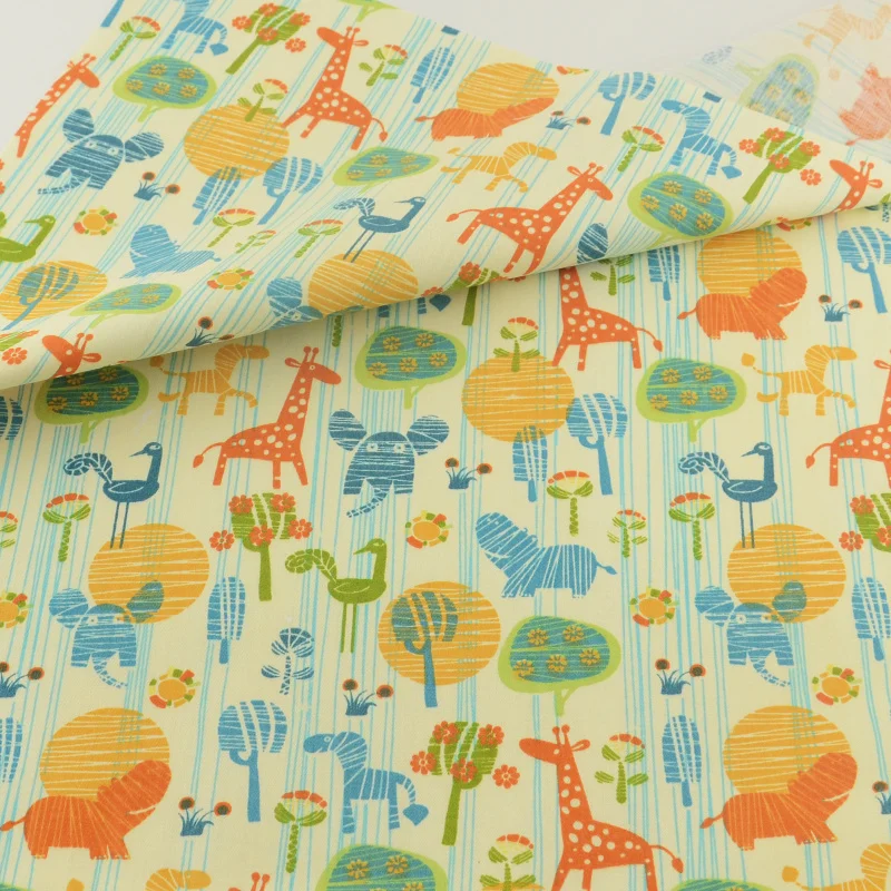 

Teramila Animal Zoo Cotton Fabric Tecido Bedding Decoration Tissue Home Textile Patchwork Quilting Sewing Cloth Craft
