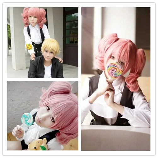 MCOSER Аниме 35 см Короткие Розовый Ину х Boku SS Roromiya Karuta Лолита Стиль Мода Хвостики