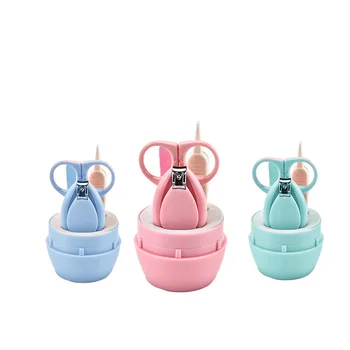 Baby stainless steel nail clipper set child baby safety nail clipper nail 4 piece set stainless steel nail clipper silver