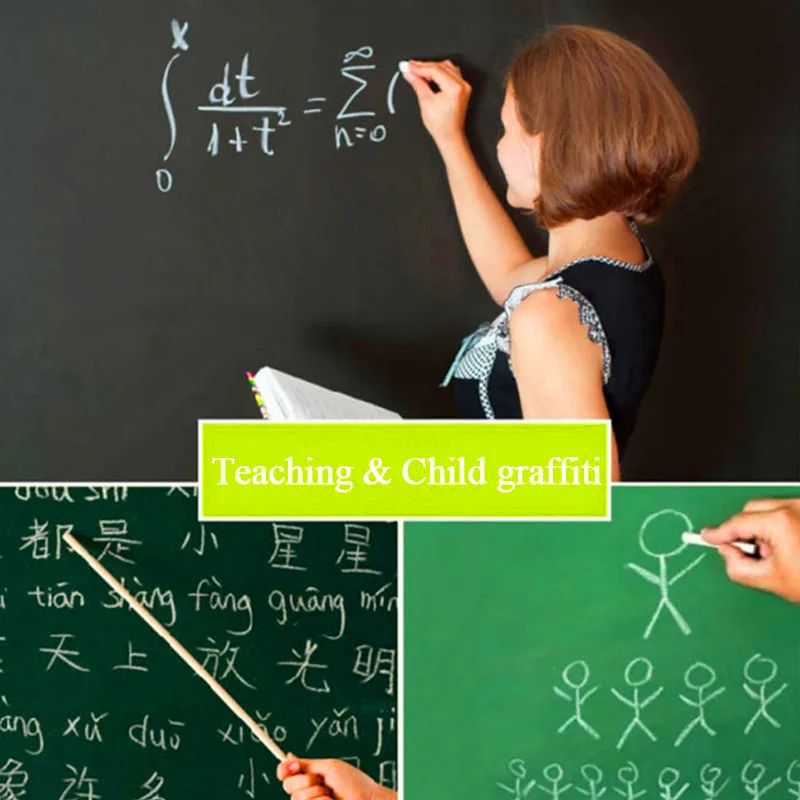 1 Pc Green Board Sticker Removable Vinyl Draw Erasable Graffiti Blackboard Sticker Learning Notice Board Message 45x100cm