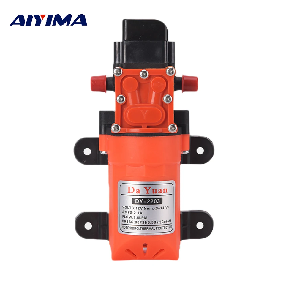 

Aiyima Micro DC12V Diaphragm Pump Smart Pressure Switch Electric Sprayer Self-priming Car Wash Water Pump Motor 4L/min