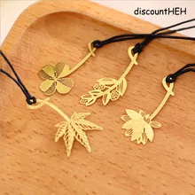 5 шт./компл. металлические закладки Mimosa цветок кленовый лист Клевер Закладка Канцтовары офисный школьный принадлежности случайный стиль