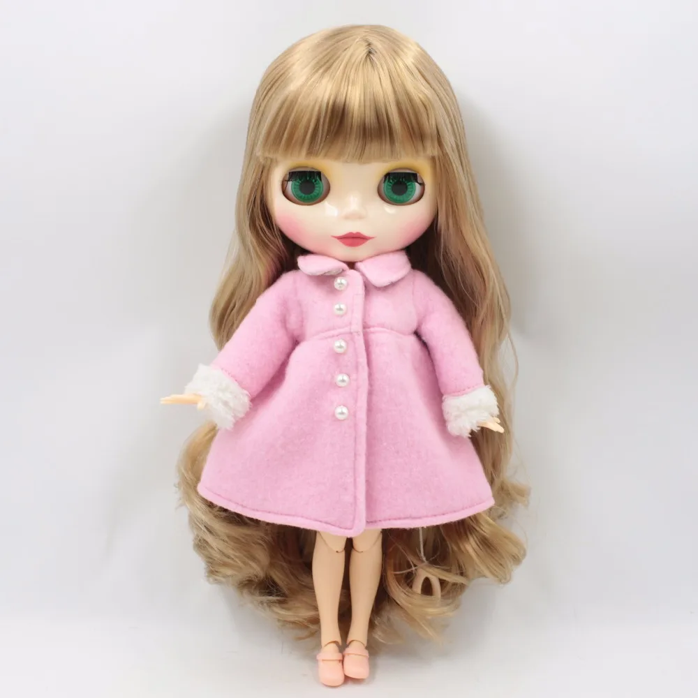 

free shipping factory blyth doll blonde brown hair shiny face joint body 1/6 30cm toy gift