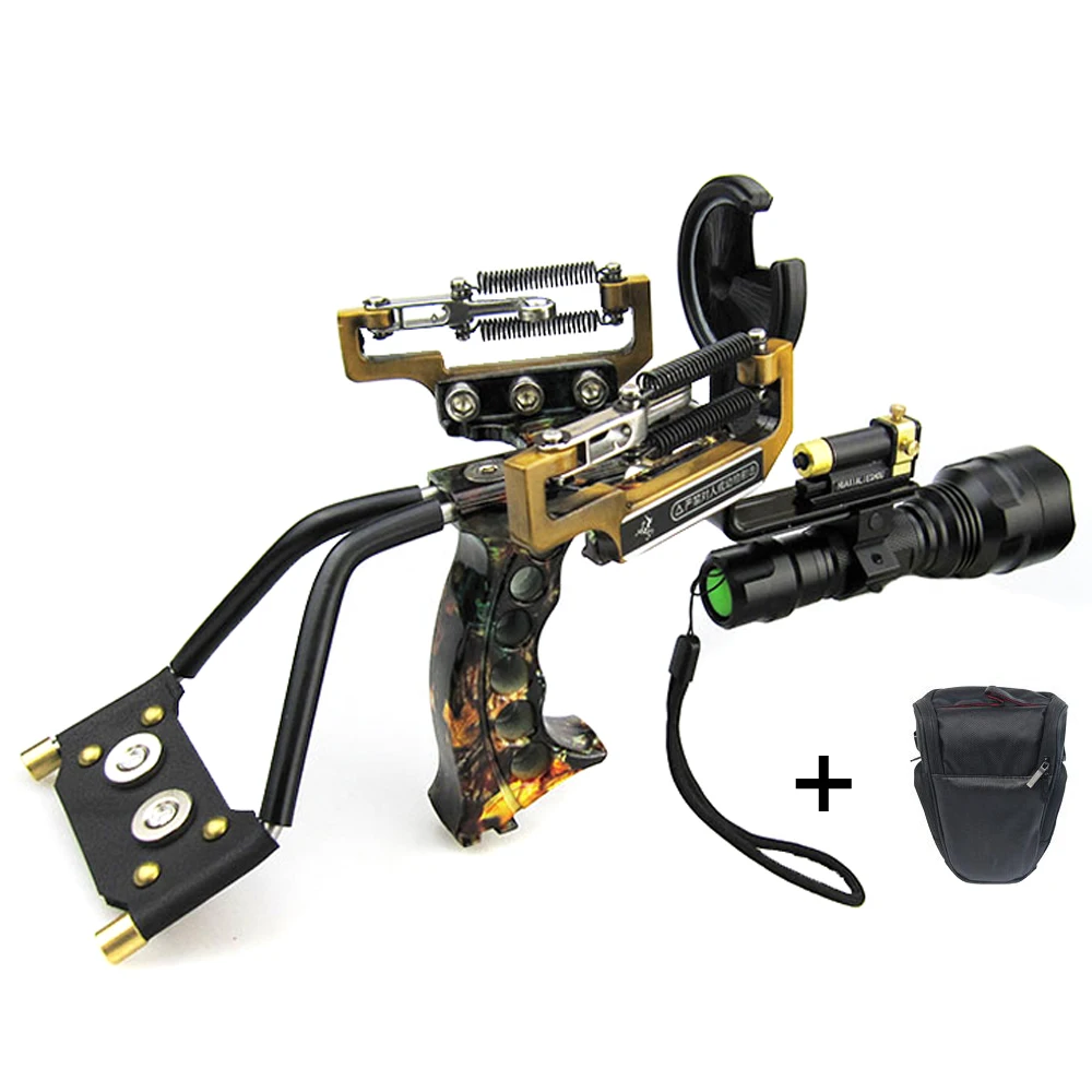 Powerful Profesional Adjustable Stainless Hunting Slingshot With Spring