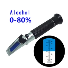 Спиртовой рефрактометр спиртометр 0~ 80% в/в АТС ручной инструмент измеритель концентрации гидрометра тестер для спирта вина