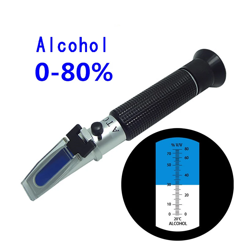 Alcohol Refractometer Alcoholometer Meter 080v/v Atc Handheld Tool