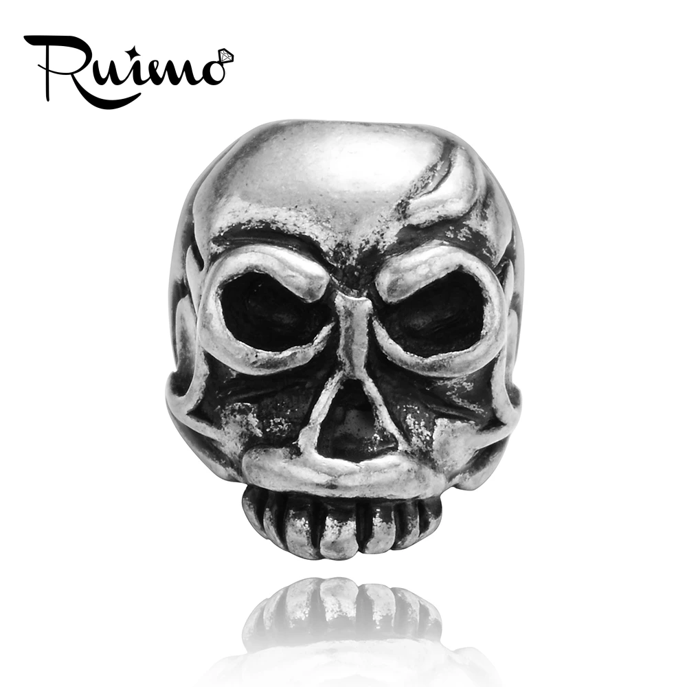 Позолоченные медные бусины в форме черепа RUIMO с маленьким отверстием и