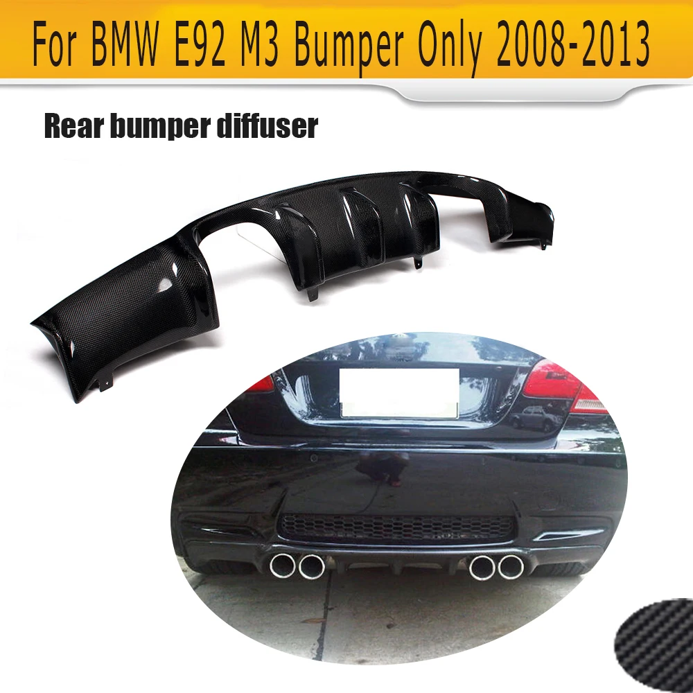 

Carbon Fiber Add On Car Rear bumper Lip Spoiler Diffuser For BMW E92 Coupe E93 Convertible M3 2008-2013 Non 4 Door V Style